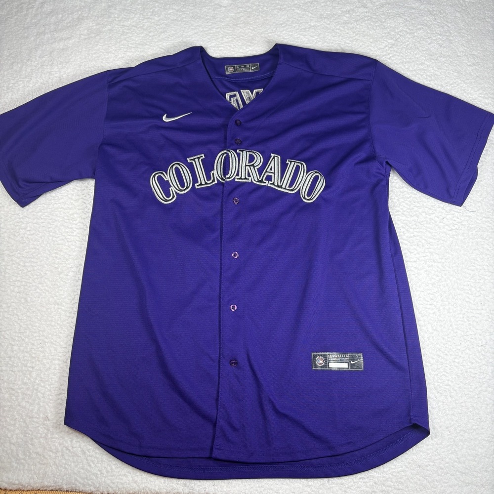 Nike Genuine Merchandise Men's Colorado Rockies XXL Kris Bryant Purple Jersey